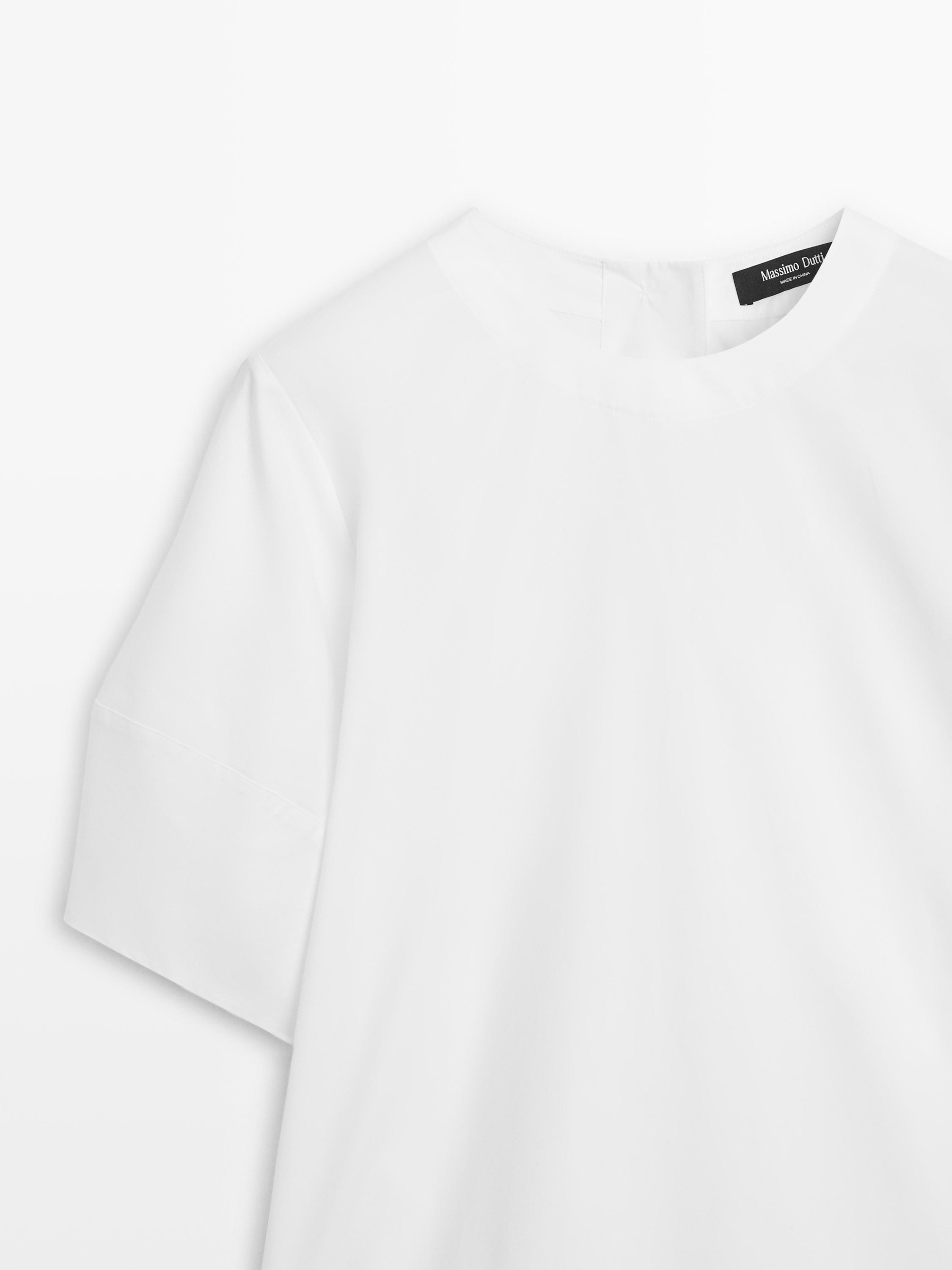 Robe courte en popeline 100 % coton